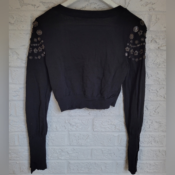 Black Cardigan/Bolero with decorative snaps - Picture 6 of 6